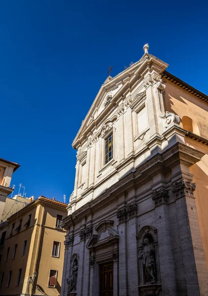 Church Gesu Giovanni Rosis 1597 Niches Facade Statues Pietro Cortona — Stock Photo, Image