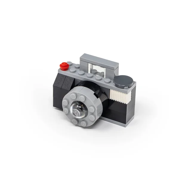 Maja 2019 Rzym Włochy Kamera Lego Wykonana Klocków Budowlanych Odizolowana — Zdjęcie stockowe