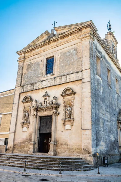 Iglesia Madre Cavallino Lecce Puglia Salento Italia Estilo Barroco Portal — Foto de Stock