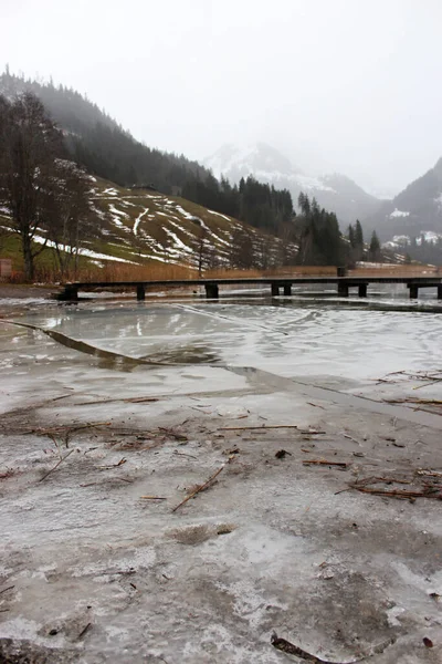 Schwarzsee Lac Noir Lago Negro Pequeño Lago Cantón Friborg Suiza — Foto de Stock