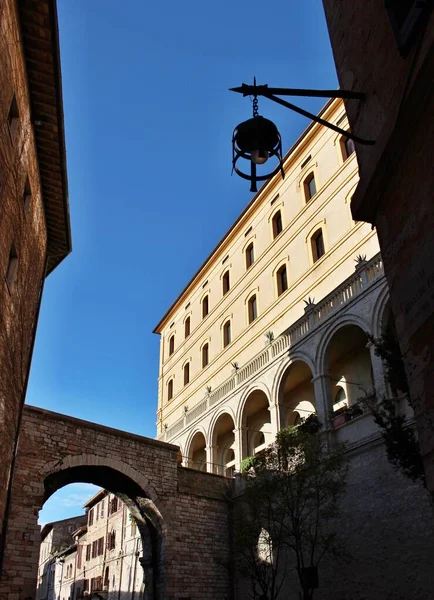 Záblesk Uličky Středověké Vesnici Assisi Umbrii Perugii Itálii Světové Dědictví — Stock fotografie