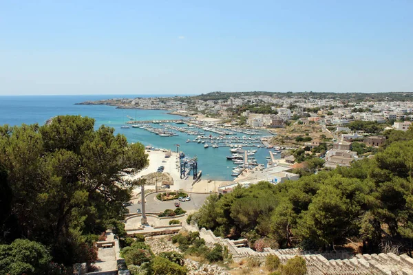 Ovanifrån Staden Santa Maria Leuca Salento Puglia Lecce Italien Havet — Stockfoto