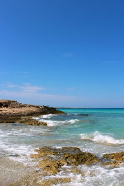 Kışın ıssız deniz, dalgalı denizler, sahilde yosun ve kumsalda enkaz..