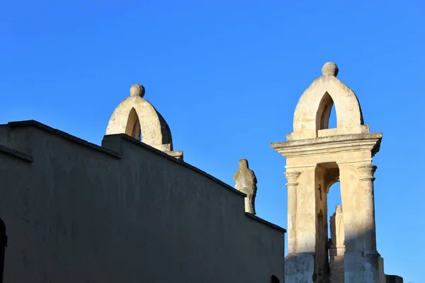 Krásné Město Ugento Puglii Salentu Lecce Itálii Kamenné Památky Modrá — Stock fotografie