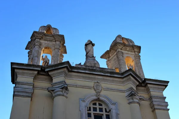 Prachtige Stad Ugento Puglia Salento Lecce Italië Stenen Monumenten Blauwe — Stockfoto