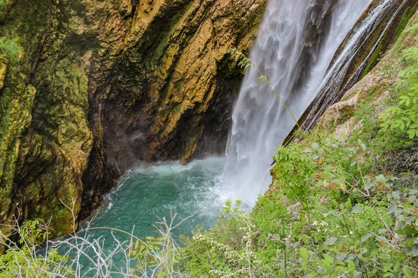 Italy, Lazio, Subiaco, path to the lake and waterfalls of San Benedetto  Stock Photo - Alamy