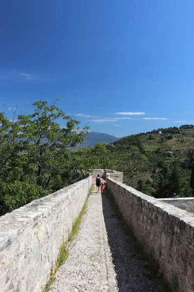 Rocca Albornoziana Uma Fortaleza Castelo Com Vista Para Cidade Spoleto — Fotografia de Stock