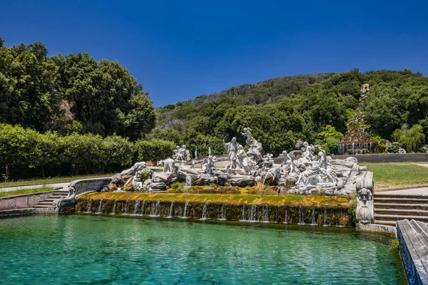 Juli 2020 Königspalast Reggia Caserta Der Große Brunnen Mit Marmorstatuen — Stockfoto