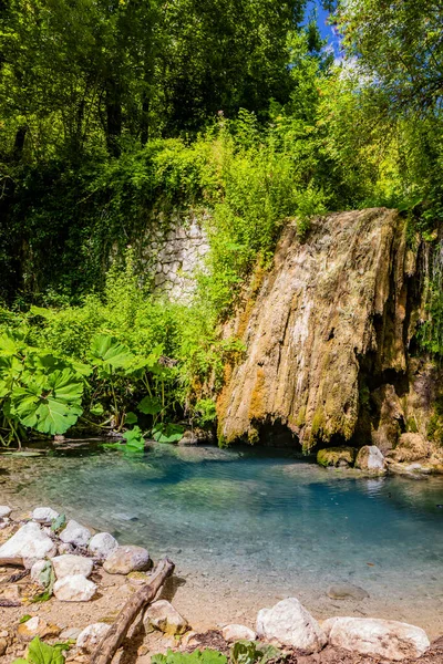 Italy, Lazio, Subiaco, path to the lake and waterfalls of San Benedetto  Stock Photo - Alamy