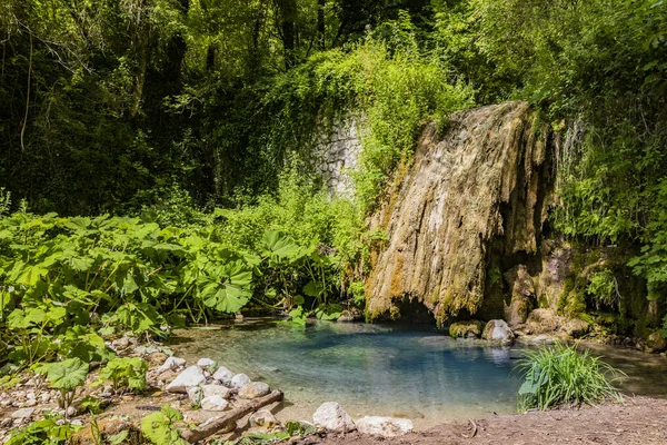 Italy, Lazio, Subiaco, path to the lake and waterfalls of San Benedetto  Stock Photo - Alamy