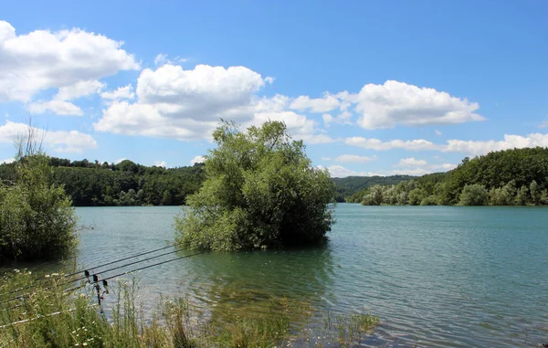 Vue Sur Lac Scandarello Amatrice Dans Province Rieti Latium Italie — Photo