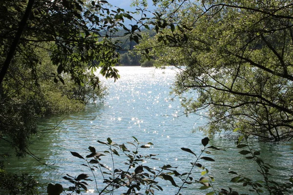 Vista Del Lago Scandarello Amatrice Provincia Rieti Lazio Italia Cielo — Foto de Stock