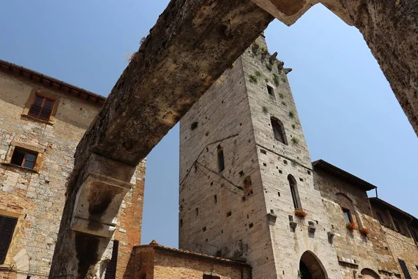 San Gimignano Uma Pequena Cidade Medieval Siena Toscana Famosa Por — Fotografia de Stock