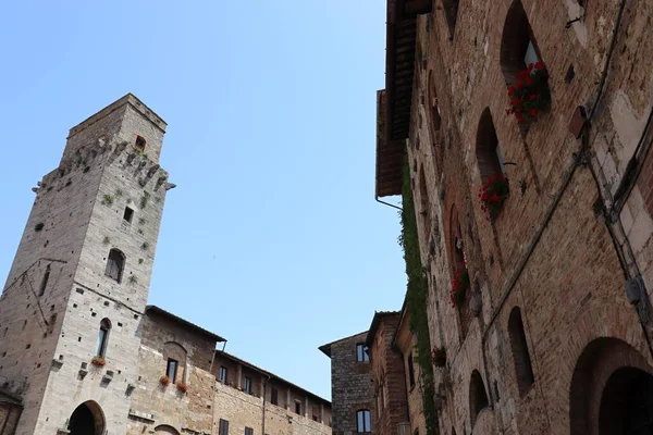 San Gimignano Uma Pequena Cidade Medieval Siena Toscana Famosa Por — Fotografia de Stock