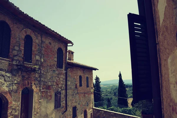 San Gimignano Una Pequeña Ciudad Medieval Amurallada Siena Toscana Famosa — Foto de Stock