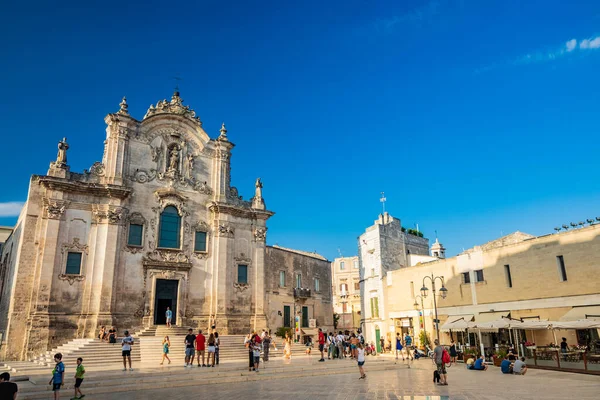 8 Ağustos 2020 - Matera, Basilicata, İtalya - San Francesco d 'Assisi Kilisesi, Barok tarzı.