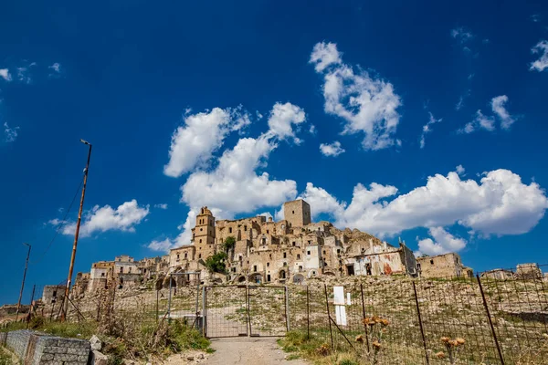 Craco Matera Basilicata Italia Ciudad Fantasma Destruida Abandonada Después Deslizamiento — Foto de Stock