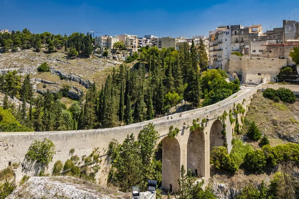 Gravina Puglia Italia Puente Piedra Antiguo Acueducto Viaducto Otro Lado — Foto de Stock