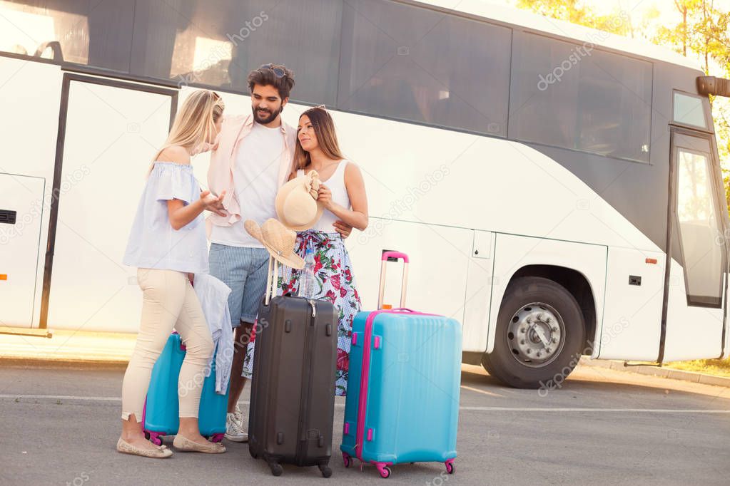 two women travel and hitchhiking