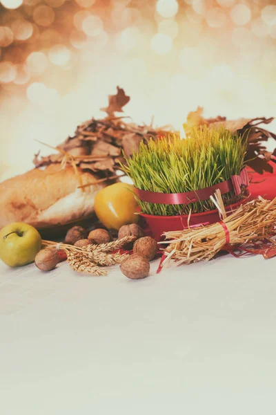 Fondo Navidad Con Trigo Tradicional Plantado — Foto de Stock