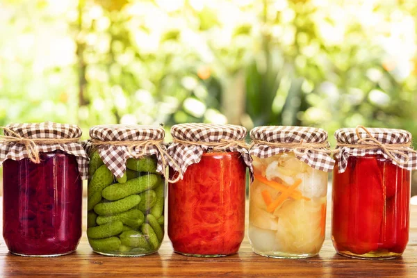 Marinated pickled and fermented vegetables — Stock Photo, Image