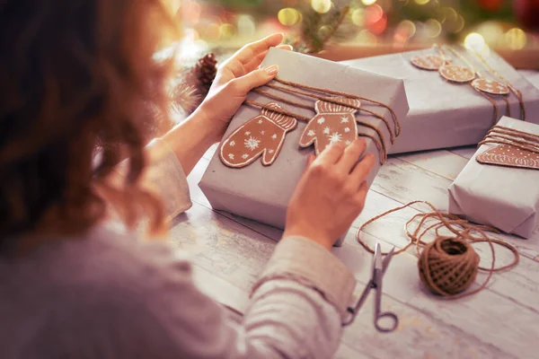 Pane di zenzero di cartone, decorazione di Natale — Foto Stock