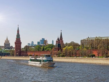 Kremlin seti'ndeki manzara. Moskova. Rusya. Nisan 2019                   