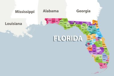 Florida'nın kongre merkezlerine 115 Kongresi (2017-2019) vektör harita için