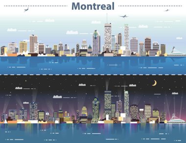 gece ve gündüz, Montreal vektör soyut çizim