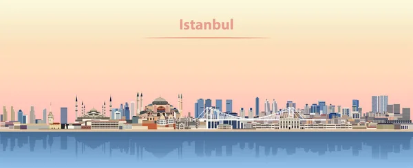 Vectorillustratie Van Skyline Van Istanbul Bij Zonsopgang — Stockvector
