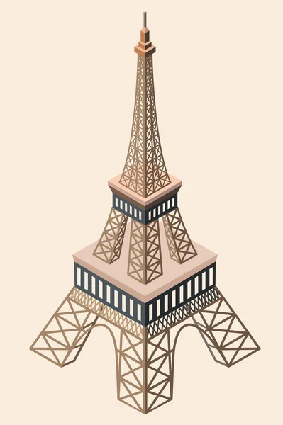 Vektorové Izometrické Ikony Eiffelovy Věže — Stockový vektor