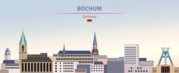 Ilustración Vectorial Del Horizonte Abstracto Ciudad Bochum Sobre Degradado Colorido — Vector de stock