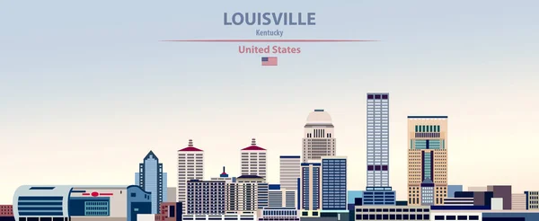 Louisville Şehir Manzarası Renkli Gradyan Güzel Gün Gökyüzü Arka Plan — Stok Vektör