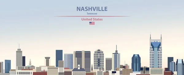 Vektor Abstrakte Illustration Der Skyline Der Stadt Nashville Auf Bunten — Stockvektor