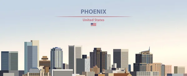 Illustration Vectorielle Phoenix City Skyline Sur Dégradé Coloré Beau Jour — Image vectorielle