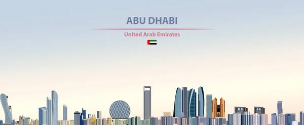 Illustration Vectorielle Abstraite Horizon Ville Abu Dhabi Sur Fond Ciel — Image vectorielle