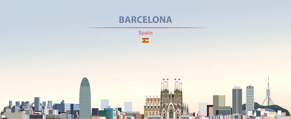 Vetor Ilustração Horizonte Cidade Barcelona Gradiente Colorido Belo Fundo Diurno —  Vetores de Stock