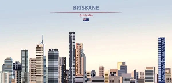 Vector Illustratie Van Brisbane City Skyline Kleurrijke Gradiënt Mooie Dag — Stockvector