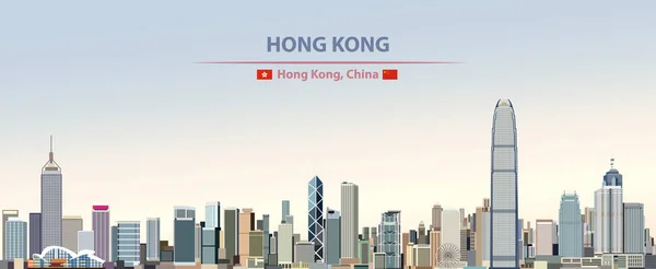 Vektor Abstrakte Illustration Der Skyline Der Hongkong Stadt Auf Farbenfrohem — Stockvektor