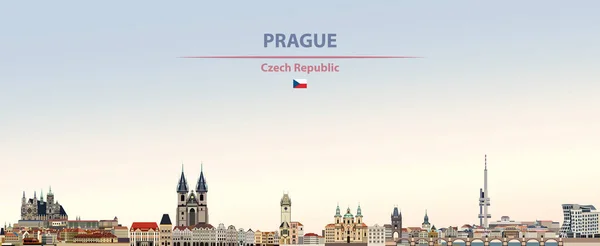 Ilustración Vectorial Del Horizonte Ciudad Praga Colorido Degradado Hermoso Fondo — Archivo Imágenes Vectoriales