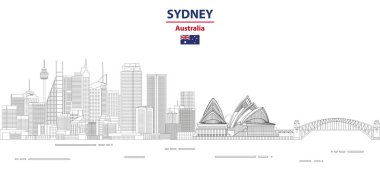 Sydney şehir çizgisi sanat stili vektör çizimi