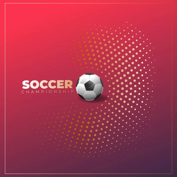 Soccer Poster Halftone Background Ball — Stock Vector