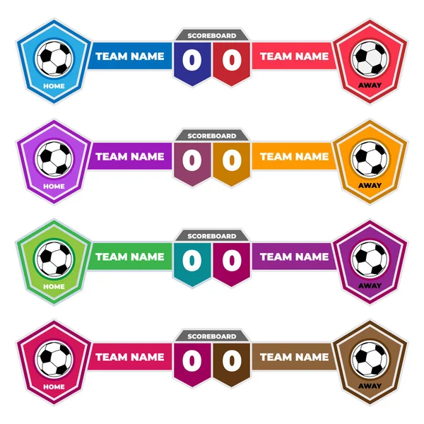 Scoreboard Elements Design Football Soccer — Stock Vector