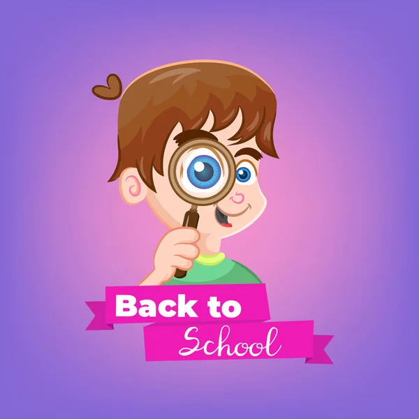 Cartoon Boy Topic Back School — Stock Vector