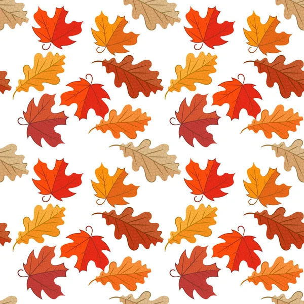 Vector Sin Costura Con Hojas Arce Otoño — Vector de stock