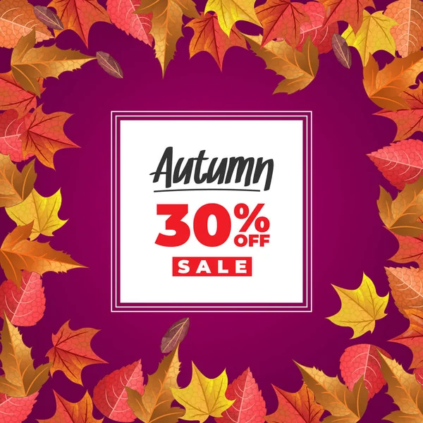 Autumn Sale Background Leaves — Stock Vector