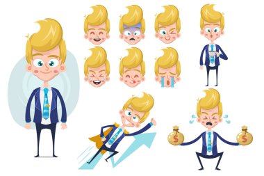 Güzel işadamı karakter seti