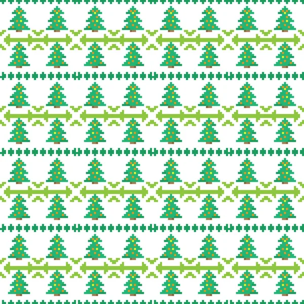 Karácsonyi minták pixel art stílusban — Stock Vector