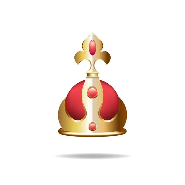 Realistic Golden Crown Design — Stock Vector