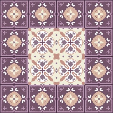 Dekoratif çini desen tasarım. Vektör çizim.